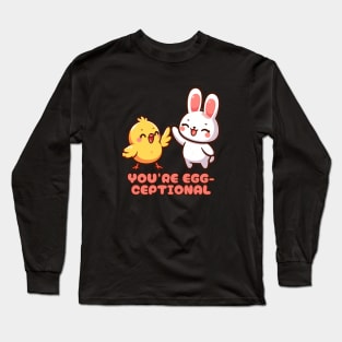 Egg-ceptional Bunny High Five Long Sleeve T-Shirt